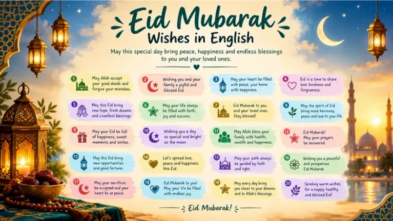 Eid Mubarak Wishes in English