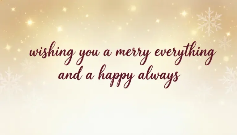 wishing you a merry everything and a happy always